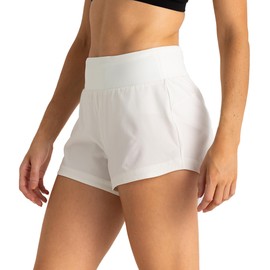 Free Fly Women's Lined Active Breeze Short - Odor Control, Sun Protection UPF 50+ Womens Exercise Shorts - 3" Inseam - Sea Salt, Large