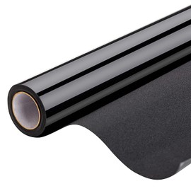 Blackout Window Film, Static Cling Window Tint 100% Light Blocking No-Glue Window Cover for Home Privacy, Room Darkening, Nap Time, Aquarium, Baby Room, Day Sleeping (Matte Black, 17.7x78.7 Inch)