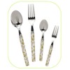 Kawaii 080789 Chou Chou Cutlery Series Dessert Spoon, Clover, Green