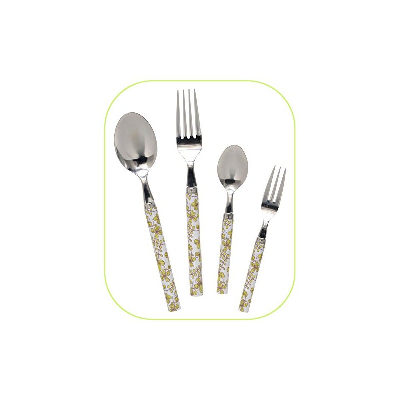 Kawaii 080789 Chou Chou Cutlery Series Dessert Spoon, Clover, Green