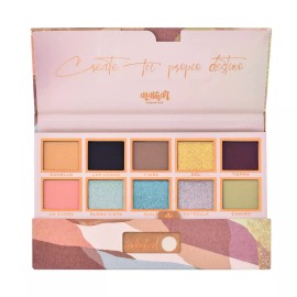 Eyeshadow Destino Eyeshadow Palette ~10 Unique Shades~Alamar Cosmetics~FREE Brush Trio Set