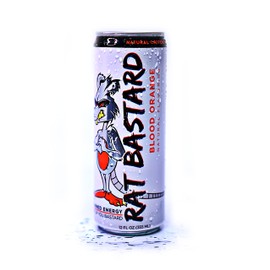 RAT BASTARD Energy Drink - Sugar-Free Caffeinated Beverage, Natural Caffeine to Boost Energy and Focus, Blood Orange Flavor, 12 fl oz Can (Case of 12)