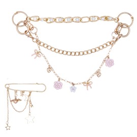 RCHHF 4 in 1 Bag Charms for Women, Gold Purse Charms with Pearl & Chain, Cute Handbag Accessories Keychain, Fashionable Purse chain, Best Gift (Gold/White)