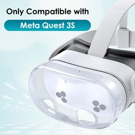 Protective Case for Meta Quest 3S,VR Accessories for Meta Quest 3S, Replacement Kit for Meta Quest 3S, Compatible with Meta Quest 3S Headset Transparent TPU Case with Rocker Caps and Dust Cover Set