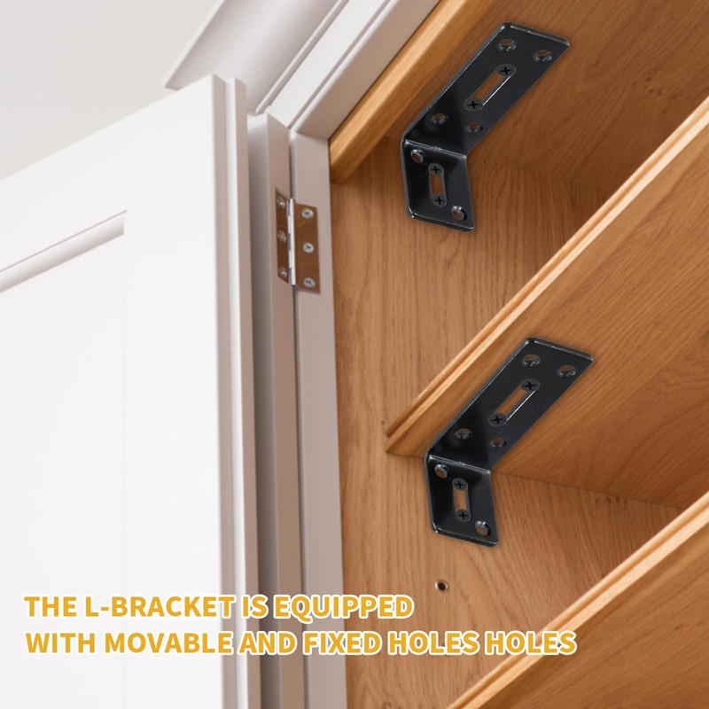 6 Pcs Thickened Angle Brackets, Adjustable Brackets with Long Slots,