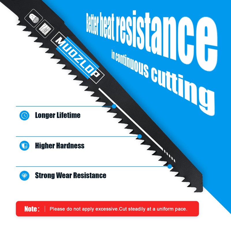 MUOZLOP 25 Pack12 inch Reciprocating Saw Blades Set,5 TPI High