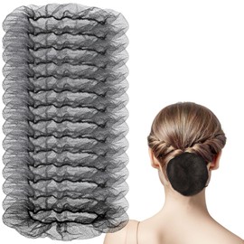 50 Pcs Black Hair Nets,Hair Nets for Food Service Workers,Disposable Invisible Nylon Hairnets Breathable Honeycomb Nylon Caps for Women Men Buns Sleeping Kitchen Food Service