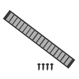 PATIKIL 27.6 x 4 Inch Door Air Vent Cover, Aluminum Grille Ventilation Cover Louvered with Mounting Screws for Cabinet Wardrobe Door, Black