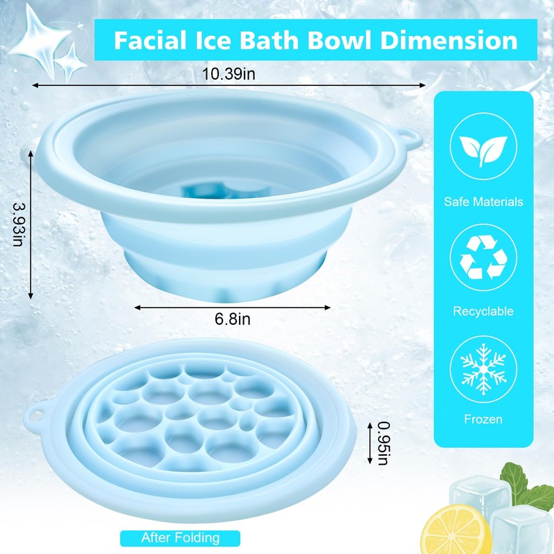 BOMODOTA Silicone Face Bowl for Ice with Built-In Icetray, Portable