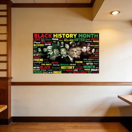 KYMY Black History Month Backdrop, African American Heritage Celebration Banner 70.9" X 43.3", Black Pride Cultural Photography Background for February Events, Wall Decor, Indoor Outdoor Party Decor
