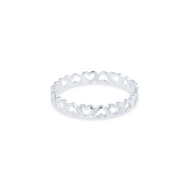 Solid 925 Sterling Silver Heart Stacking Ring 2.5mm Band in Sizes G-Z (Y)