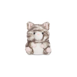 Aurora World Aurora 60749 Rolly Pets Lucky Grey Tabby Katze, 12,7 cm, Plüschtier, Weiß und Braun