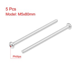 sourcing map 5 x Machine Screws Cross Slot M5 x 80 mm Swivel Head Fixings Bolts
