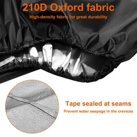 Ricyea Pack of 2 Garden Chairs Cover Waterproof, Windproof, UV-Resistant Garden Chair Protective Cover Made of Oxford Polyester, Cover for Stacking Chairs Garden Chair High-Backed Chair