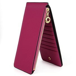 YALUXE Women's RFID Blocking Genuine Leather Wallets Cell Phone Pocket Card Holder Organizer Coin Purse with Zipper Pocket