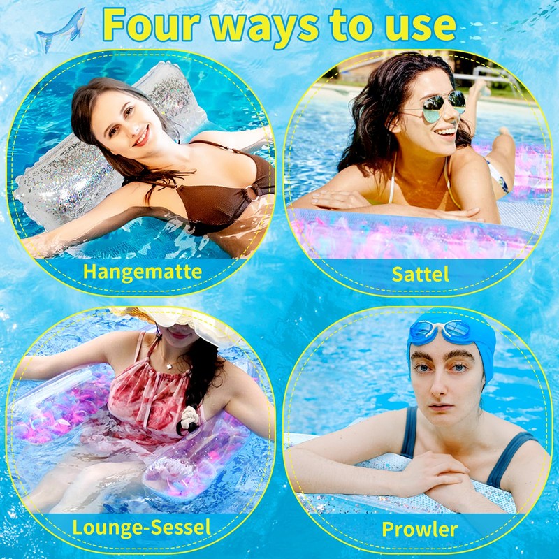 Kinwers Water Hammock with Net, Pack of 2 Pool Air