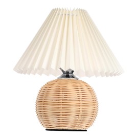 Ciieeo Decorative Led Night Light Bedroom Table Lamp Pleated Lampshade for Desk
