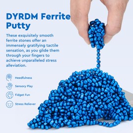 DYRDM 1000+ Original Ferrite Putty Blue, Fidget Toy Ferrite Stones for Stress Relief, Sensory Toy for Adults & Teens 14+, Holiday Stocking Stuffer, Ferrite Rocks Fidget Present for Office