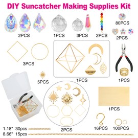 HYBEADS DIY Suncatchers, 400 pcs Sun Catchers Making Supplies Kit Art and Crafts for Adults Prism Hanging Decorative Suncatcher with Crystals Rainbow Maker for Indoor Windows Office Home Decor | HYBEADS