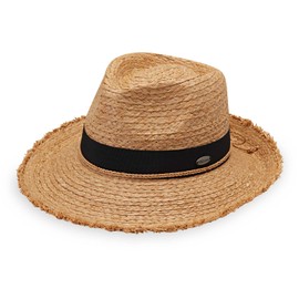 Wallaroo Hat Company Women’s Paloma Fedora – UPF 50+ Sun Protection, Wide Brim Natural Fiber Sun Hat for Medium Crown Sizes – Romantic Elegance Sun-Smart Hat Rugged Urban Style (Camel)