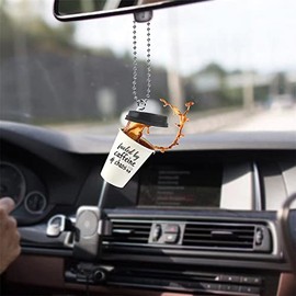 Greture Coffee Cup Cute Car Accessories Window Pendants Interior Mirror Pendants Auto Parts Car Accessories Trailer Pendants
