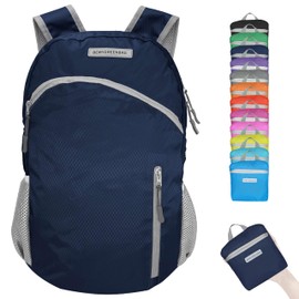 BEMYGREENBAG 35L Foldable Waterproof Backpack For Outdoor Sports With Inside Wet Clothes Compartment Packable For Multiple Uses Ultra Lightweight Ideal For Hiking Men And Women Travel(Dark Blue)