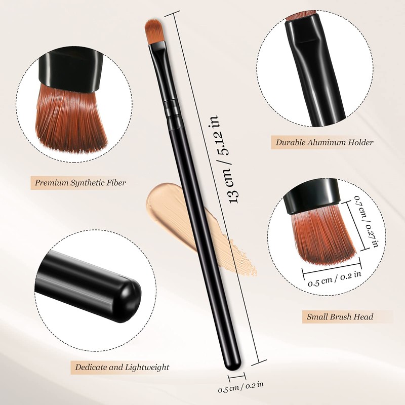 12 Pieces Small Concealer Brush Flat Lip Concealer Brush Under