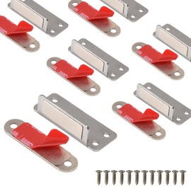 Mousike Double Magnetic Door Catch，60lb Stainless Steel Cabinet Door Magnets with Strong Magnetic for Kitchen Cupboard Wardrobe Closet Cabinet Door Drawer Latch (6Pack)