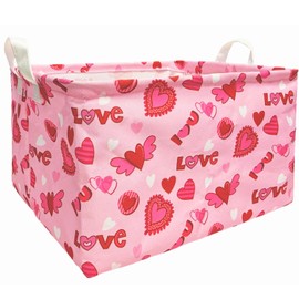 TUZIANAN Valentines Day Baskets for Gifts Empty, Gift Baskets for Women Cute Pink Red Heart Basket for Kids Toy Storage