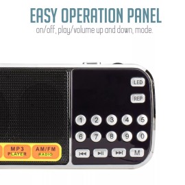 Sunflash New Digital Sunflash Z-135 Rechargeable Mini AM/FM Radio +Bluetooth +USB/SD/AUX