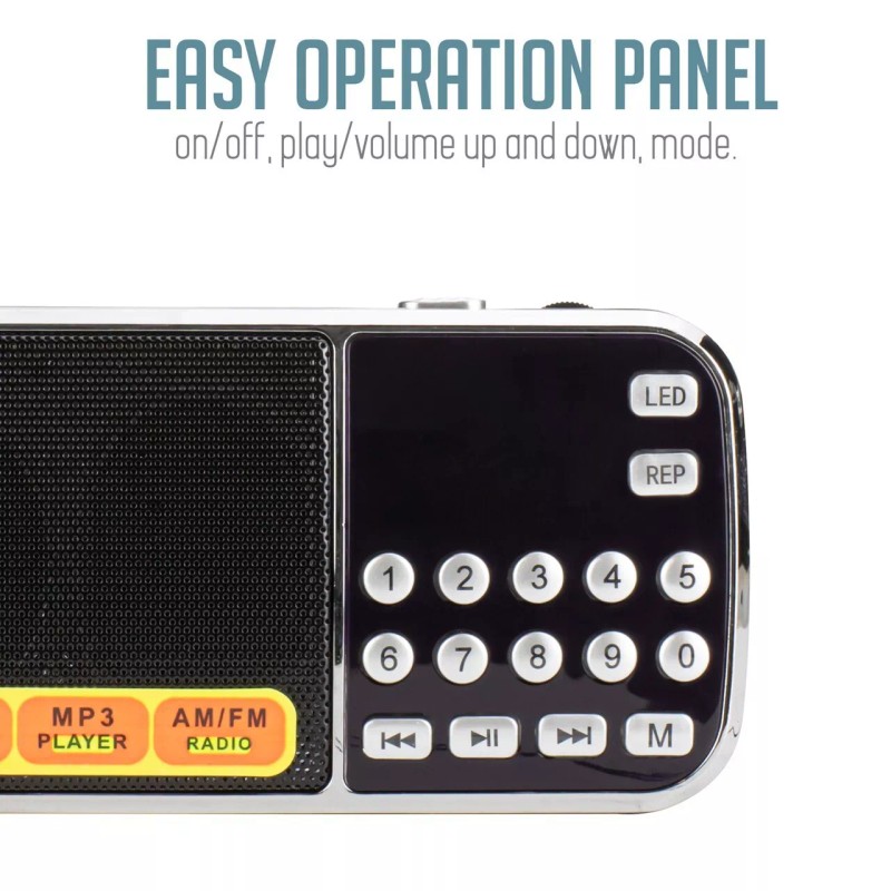 Sunflash New Digital Sunflash Z-135 Rechargeable Mini AM/FM Radio +Bluetooth