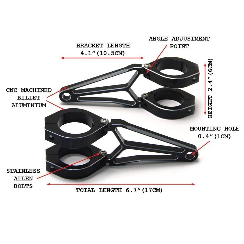 Alchemy Parts Fork Mounted Motorbike Headlight Brackets 40mm - 41mm