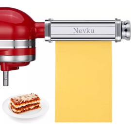 Nevku Pasta Roller Sheet Attachment for KitchenAid Stand Mixer, Stainless Steel Pasta