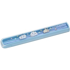 OSK Bento Chopsticks Cutlery Chiikawa Pull Lid Chopsticks Case Set, Made in Japan, Antibacterial HS-11, Blue, 6.9 x 1.1 x 0.6 inches (17.5 x 2.7 x 1.5 cm)