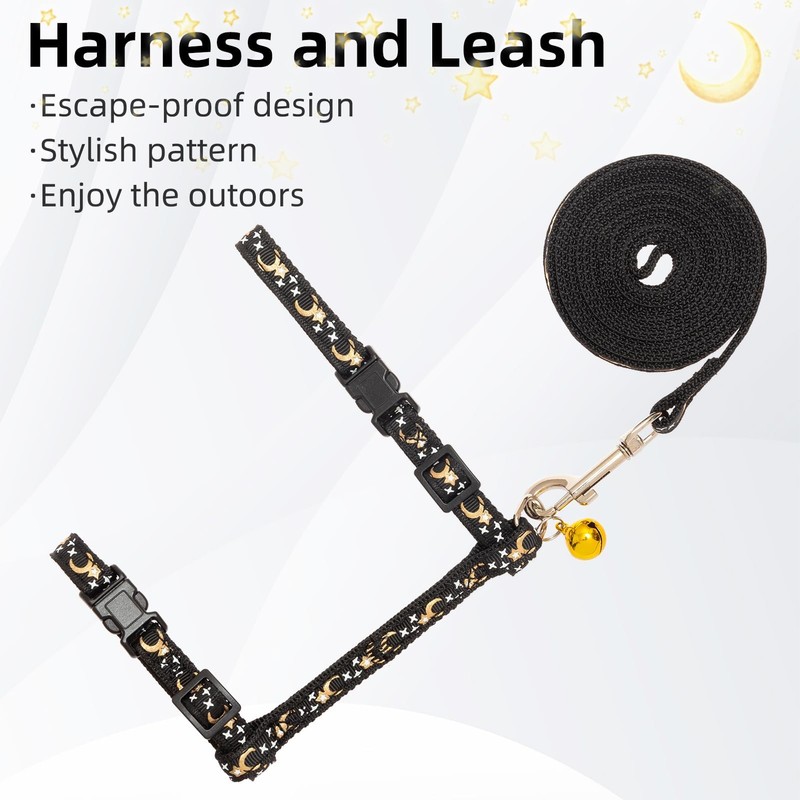 PUPTECK Adjustable Cat Harness and Leash Set Escape Proof Kitten