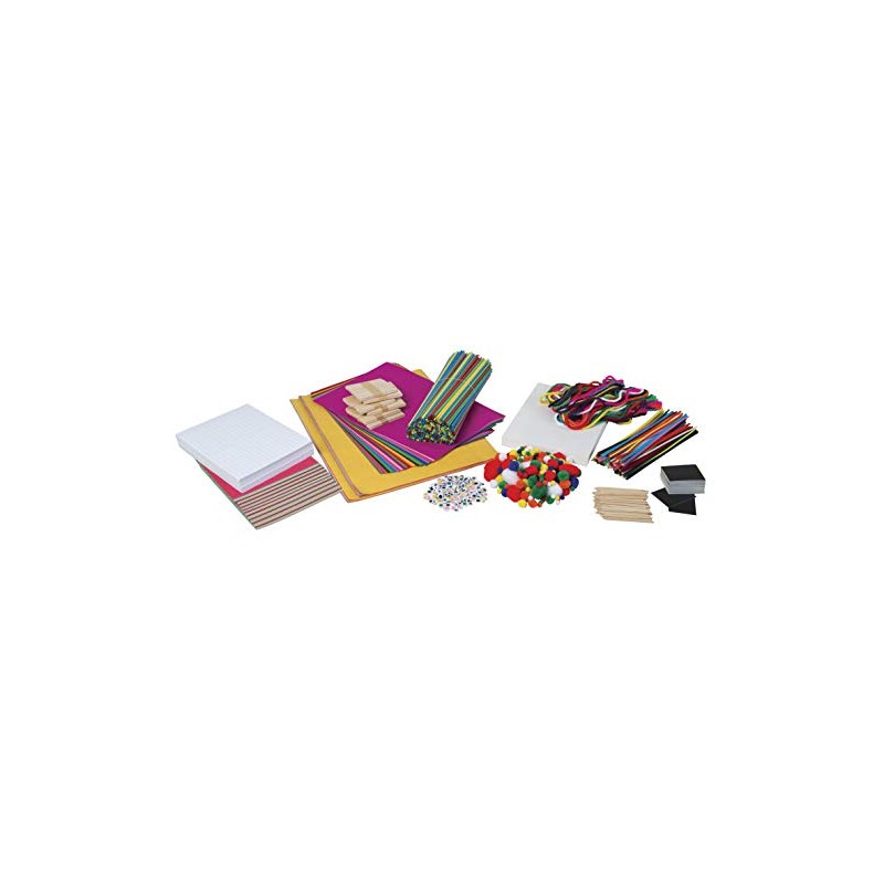 Pacon Makerspace STEAM Builder I, Assorted Art and Craft Pieces,