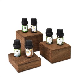 MOOCA 3-Piece Wooden Square Risers for Display Jewelry and Accessories Stand, Wood Display Stand for Enhanced Presentation, Versatile Wooden Jewelry and Display Stands for Vendor Events, Jewelry Displays, Perfume Stands, and More, Brown Color