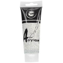 MÉGACRÉA Acrylic Glitter Paint Silver 75 ml