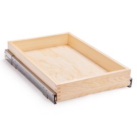 Mulush 16”W x 21”D x 3‘’H Soft Close Slide Out Wood Drawer Organizer for Kitchen, Finished, (Cabinet Opening>17.5 inches for Bottom Assembly, Opening= 17 inches for Side Assembly)