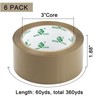 BOMEI PACK 6 Rolls Silent Brown Packing Tape, 1.88" x