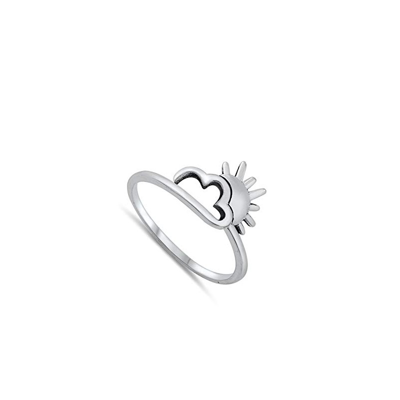 Cute Sunshine Cloud Weather Ring New .925 Sterling Silver Band