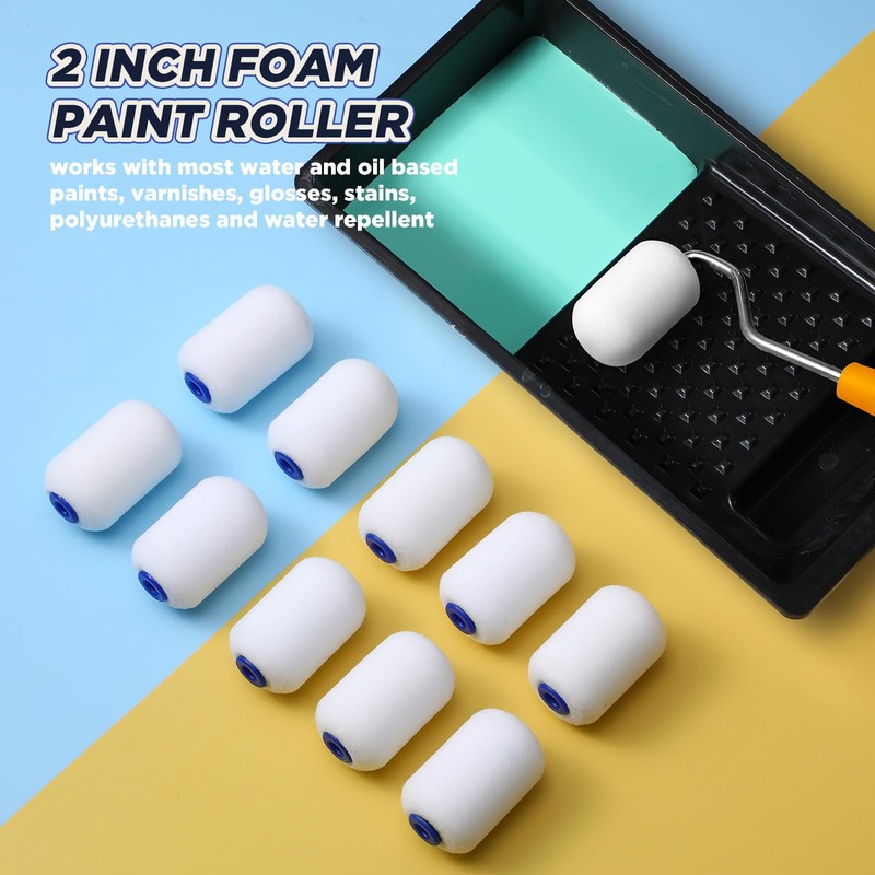 Nuenen 40 Pcs 2 Inch Foam Paint Rollers Mini Paint