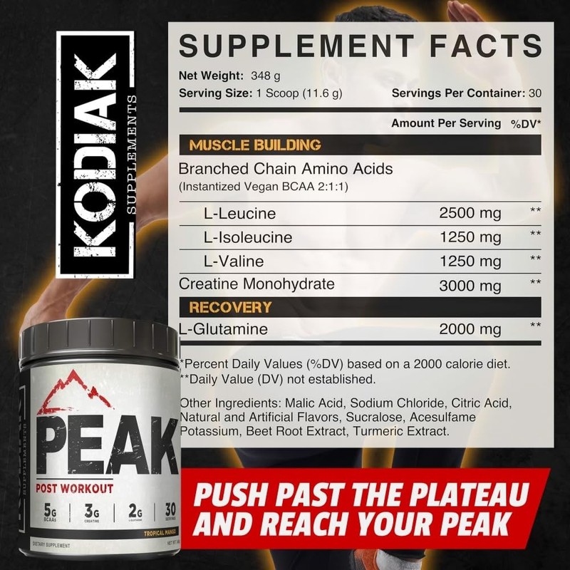 Kodiak Supplements Peak Post Workout - BCAA 2:1:1 Creatine -