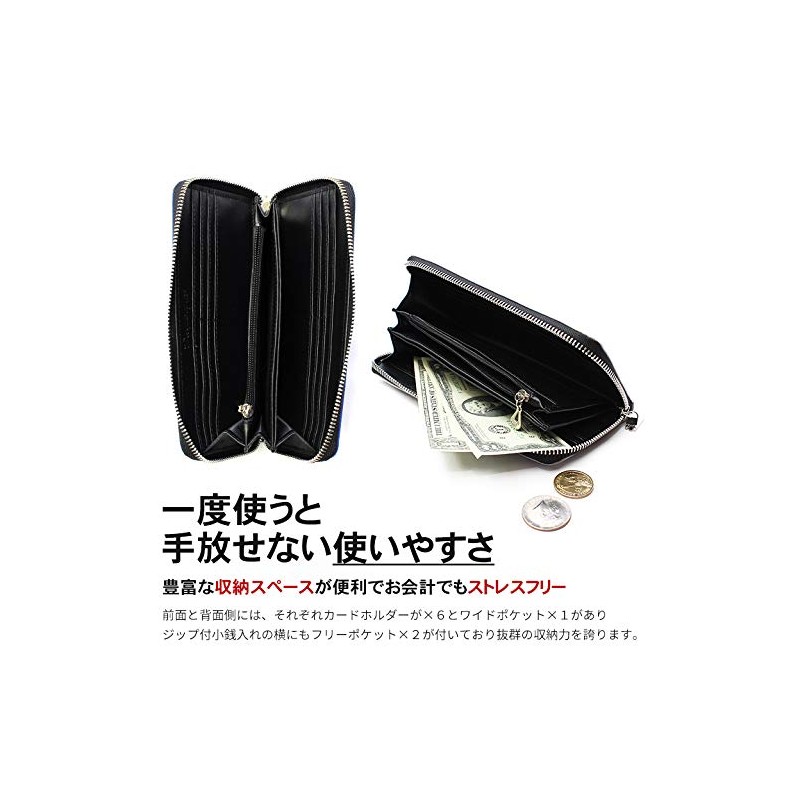 Daylight DL-1018 Men's Long Wallet, Round Zipper, Tricolor Zip, Popular