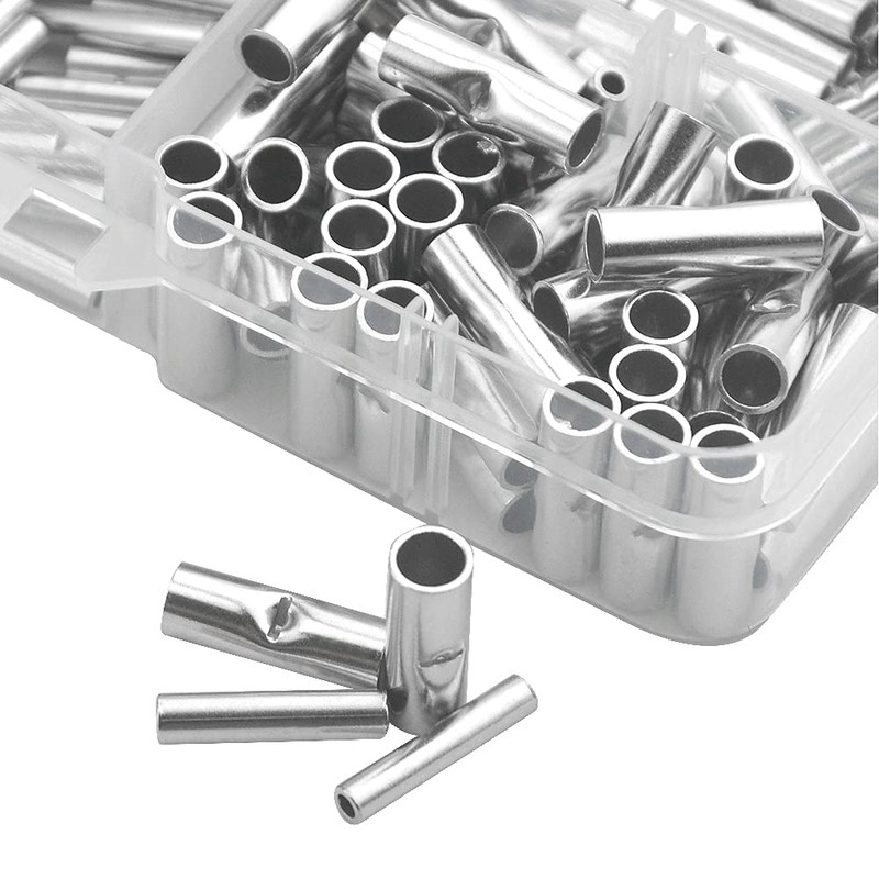 WMYCONGCONG 200 PCS Non-Insulated Butt Connectors Assortment Kit Uninsulated Wire