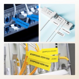 NIIMBOT Cable Labels Cable Labelling for D110M / D110 / D11 /D11H Label Printer, 12.5 mm x 109 mm 65 Labels/Roll, 3 Rolls Thermal Label Tape for Home Office Label Tapes, Yellow