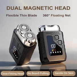 Electric Shaver and Nose Hair Trimmer 2-in-1, Portable Mini Shavers for Men
