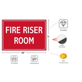 Berpahome (2 Pack) Fire Riser Room Sign, 10 x 7 Inches, 120 Mil Plastic, UV Protected, Weather Resistant, Waterproof, Durable Ink, Easy To Mount