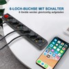 EXTRASTAR ExtraStar 6-Fach Steckdosenleiste mit Schalter und Kindersicherung,3M 3G1.5mm2 Kabel