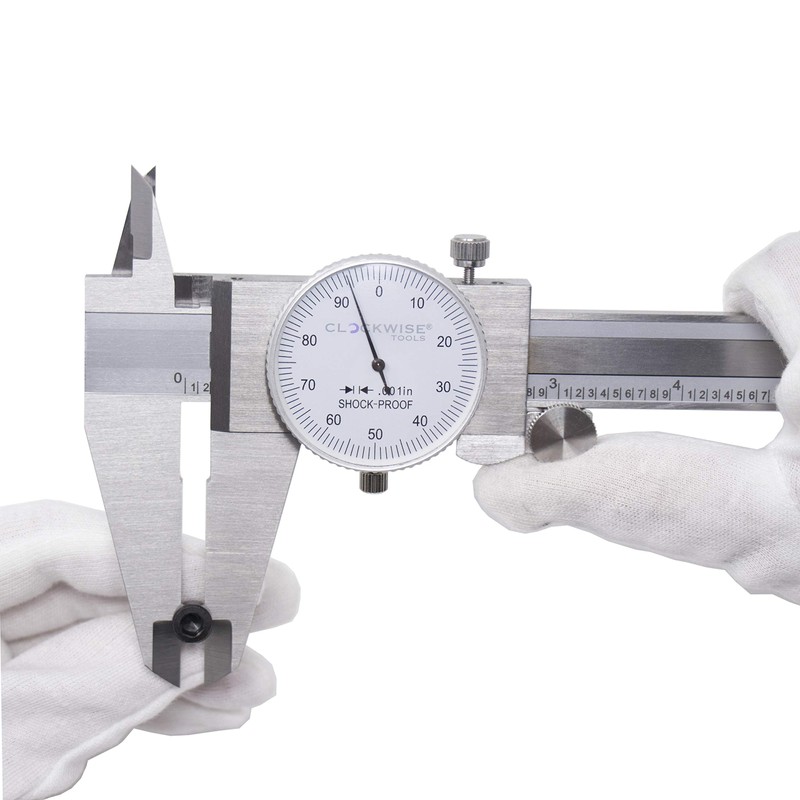 Clockwise Tools Dial Caliper, DDLR-1205 0-12 Inch, Double Shock Proof,